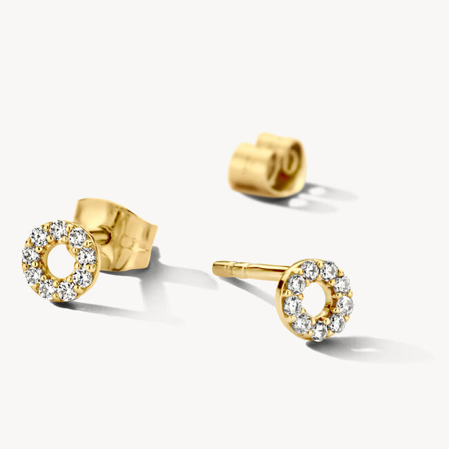 Oorknoppen 7193YZI - 14k Geelgoud met zirkonia