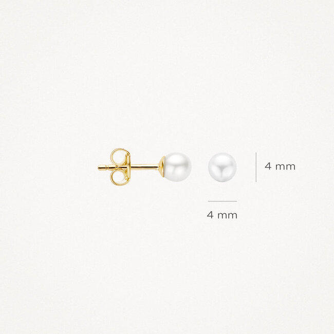 Oorknoppen 7136YPW - 14k Geelgoud met zoetwater parel