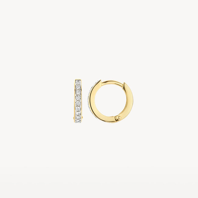 Oorringen 7129BZI - 14k Geel en Wit goud met zirkonia