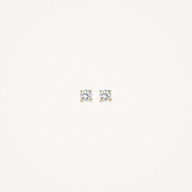 Oorknoppen 7128YZI - 14k Geelgoud met zirkonia