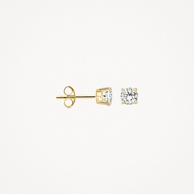 Oorknoppen 7127YZI - Geel Goud (14Krt.) met Zirconia