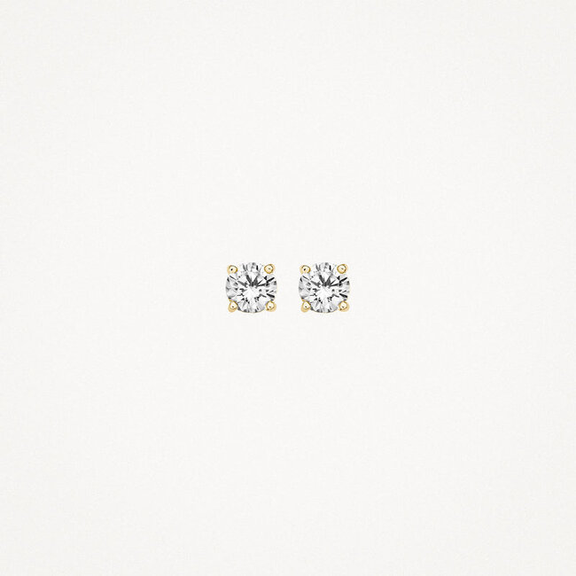 Oorknoppen 7127YZI - Geel Goud (14Krt.) met Zirconia