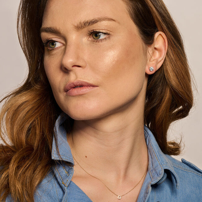 Oorknoppen 7053YZI - 14k Geelgoud met Zirkonia