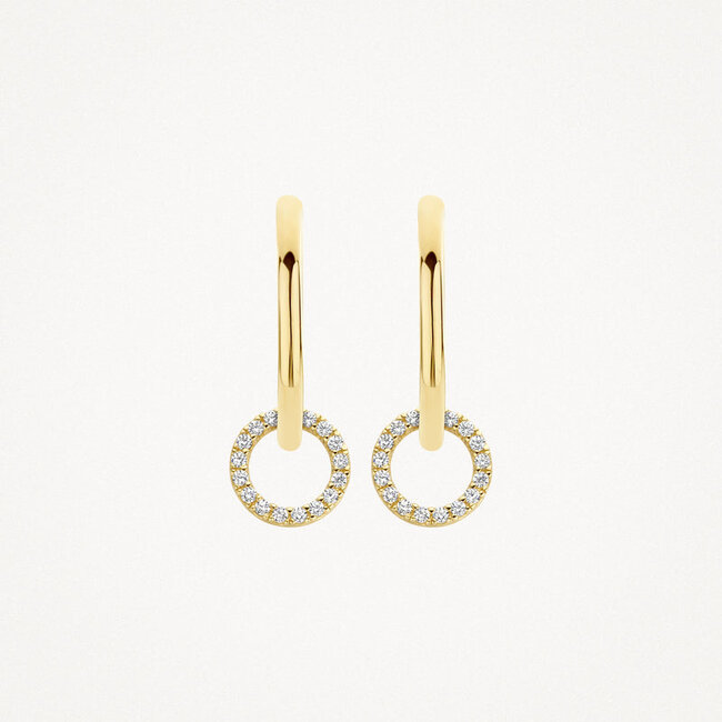 Oorbedels 9066YZI - 14k Geelgoud met zirkonia