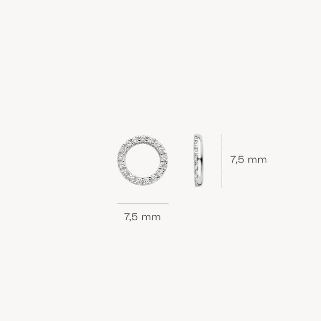 Oorbedels 9066YZI - 14k Witgoud met Zirkonia