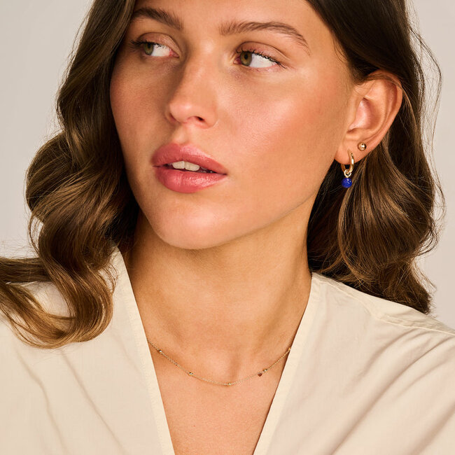 Oorbedels 9046YLA - 14k Geelgoud met Lapiz Lazuli