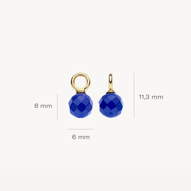 Oorbedels 9046YLA - 14k Geelgoud met Lapiz Lazuli