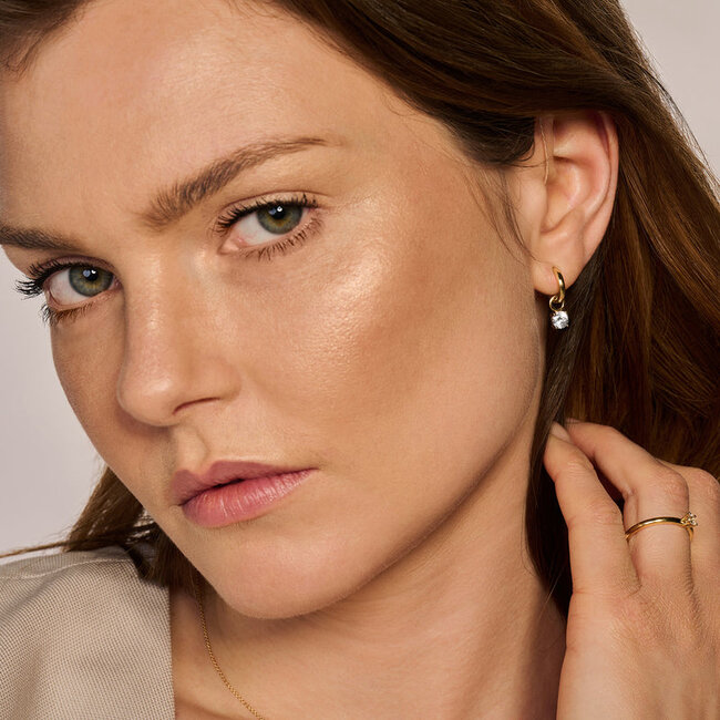 Oorbedels 9045YZI - Geel Goud (14Krt.) met Zirconia