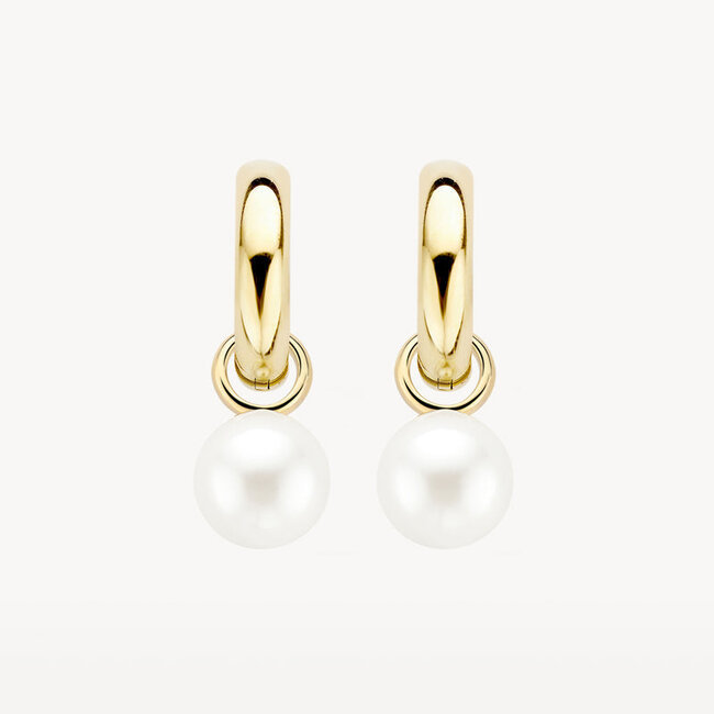 Oorbedels 9023YPW - Geel Goud (14Krt.) met Swarovski Parel