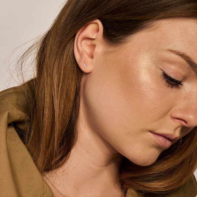 Oorknoppen 7319YZI - 14k Geel goud met zirkonia