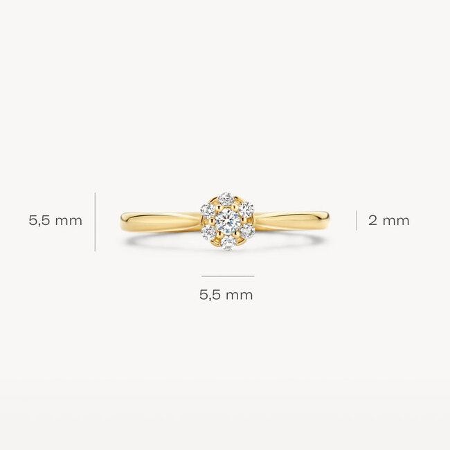 Ring 1248YZI - 14k Geel goud met zirkonia