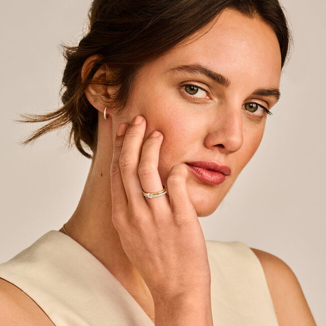 Ring 1244YZI - 14k Geelgoud met zirkonia