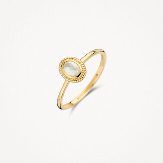 Blush Gold Jewels Ring 1239YMQ - 14k Geel goud met mother of pearl en pure quartz