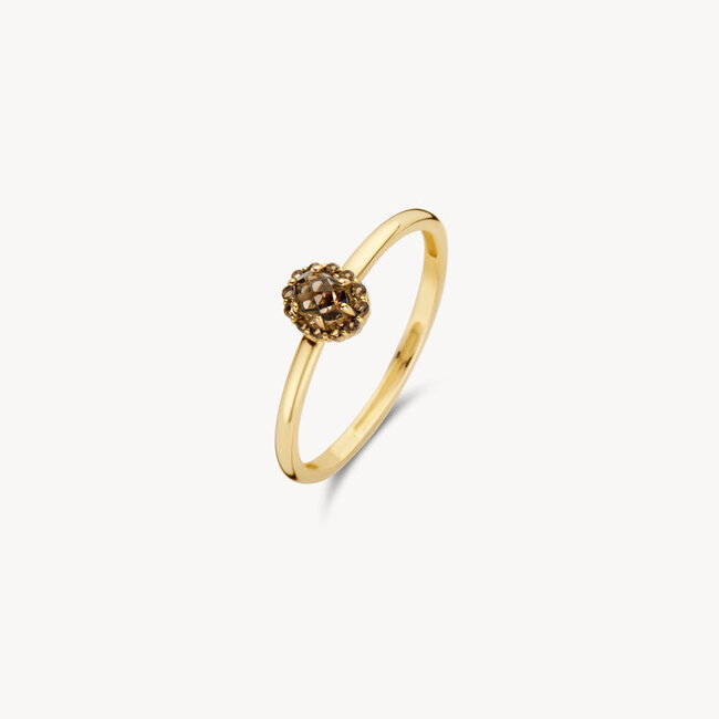 Blush Gold Jewels Ring 1226YSQ - 14k Geelgoud met Smokey Quartz