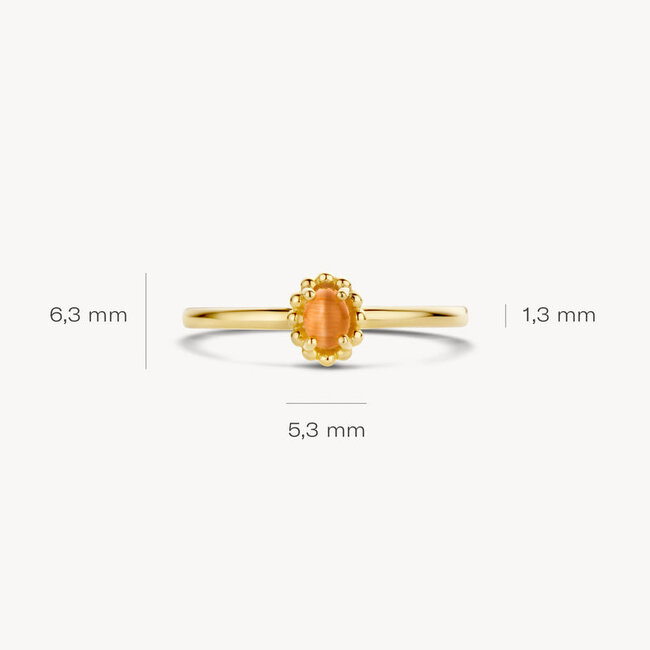 Ring 1225YCO - 14k Geelgoud met oranje kattenoog