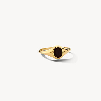 Blush Gold Jewels Zegelring 1219YON - 14k Geelgoud met onyx