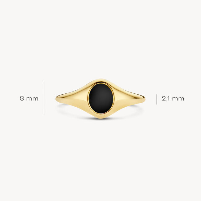 Zegelring 1219YON - 14k Geelgoud met onyx