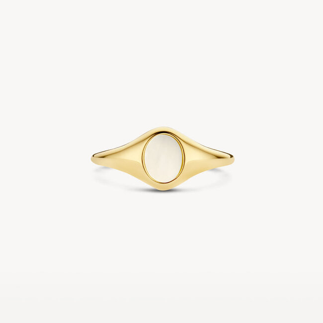 Zegelring 1219YMP - 14k Geelgoud met Mother of Pearl