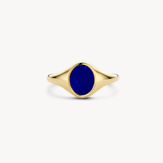 Zegelring 1214YLA - 14k Geelgoud met Lapis