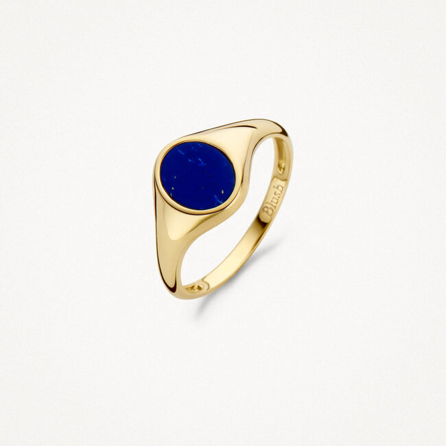 Zegelring 1214YLA - 14k Geelgoud met Lapis