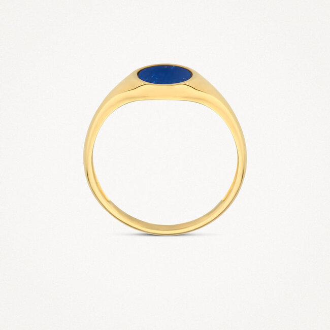 Zegelring 1214YLA - 14k Geelgoud met Lapis