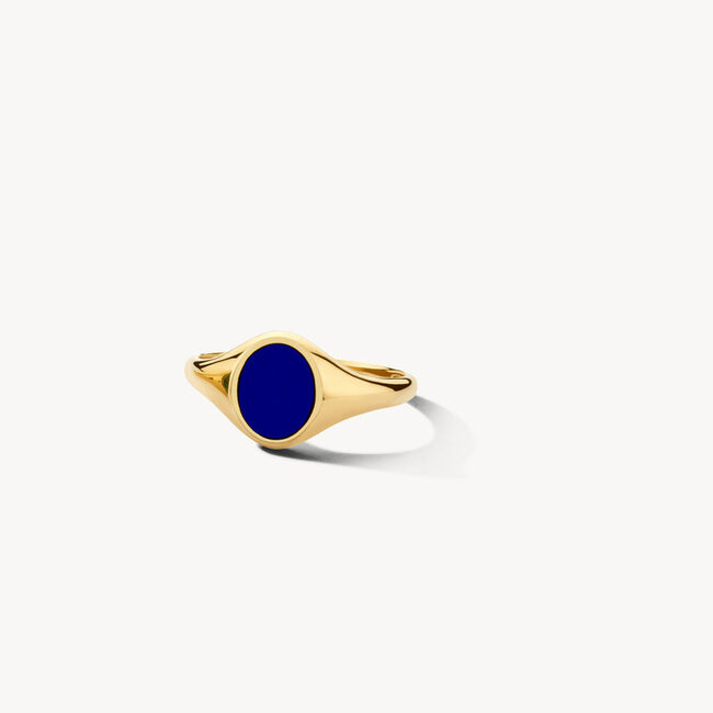 Zegelring 1214YLA - 14k Geelgoud met Lapis