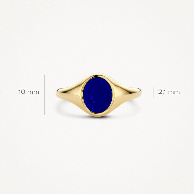 Zegelring 1214YLA - 14k Geelgoud met Lapis