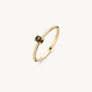 Blush Gold Jewels Ring 1204YSQ - 14k Geelgoud met Smokey Quartz