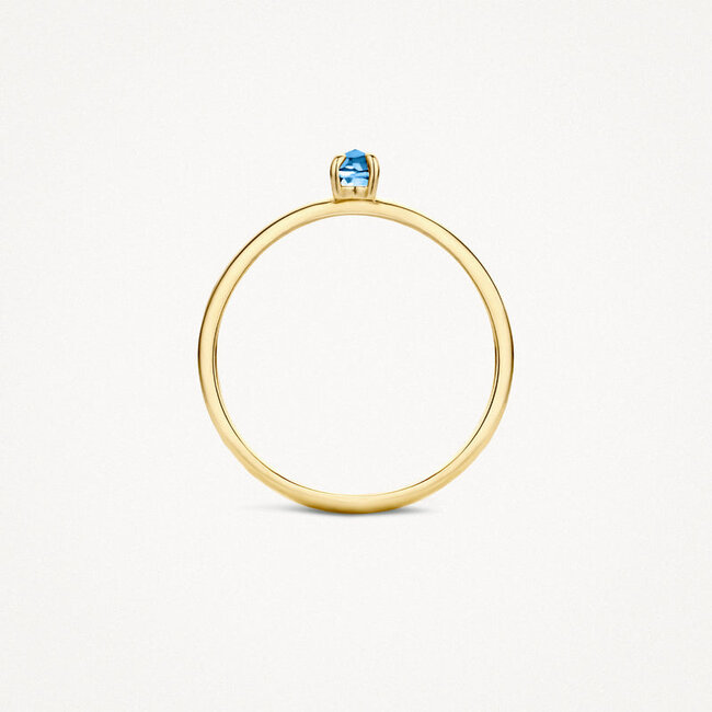 Ring 1204YLB - 14k Geelgoud met Blauwe Topas