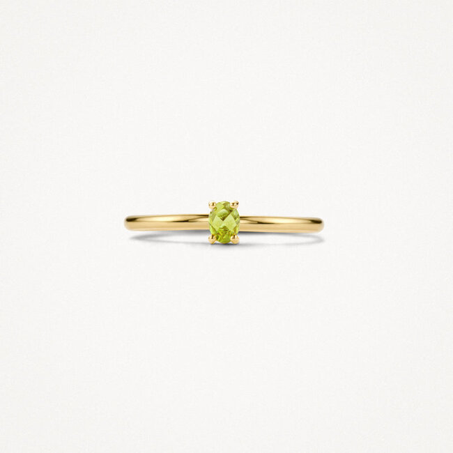 Ring 1204YGP - 14k Geelgoud met Groene Peridot