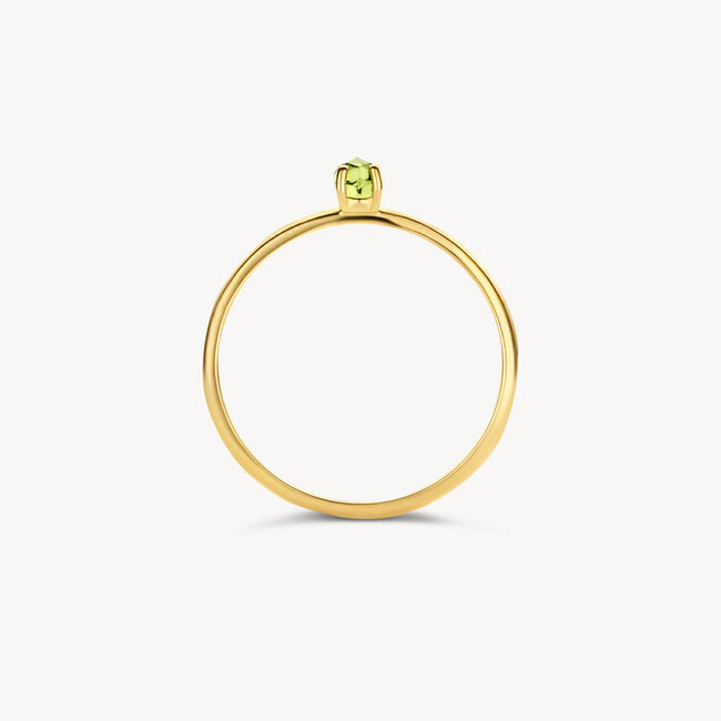 Ring 1204YGP - 14k Geelgoud met Groene Peridot