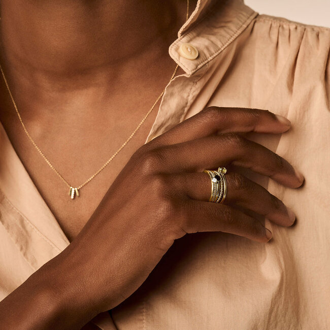 Ring 1204YGP - 14k Geelgoud met Groene Peridot maat 54