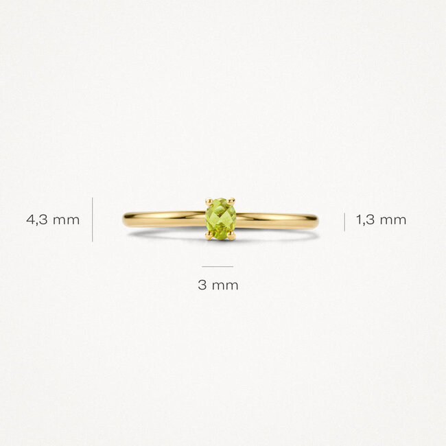 Ring 1204YGP - 14k Geelgoud met Groene Peridot