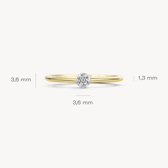 Ring 1199YZI - 14k Geelgoud met zirkonia