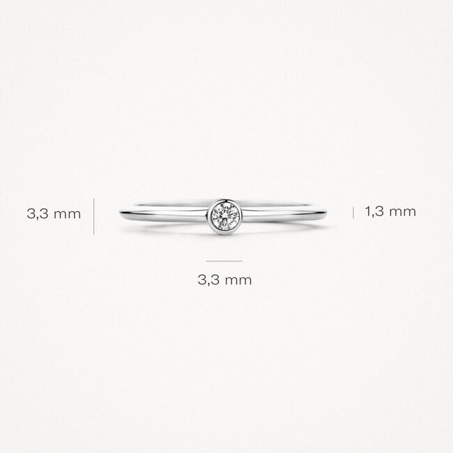 Ring 1198WZI - 14k Witgoud met zirkonia