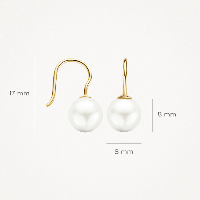 Oorbellen 7050YPW - 14k Geelgoud met Swarovski parel