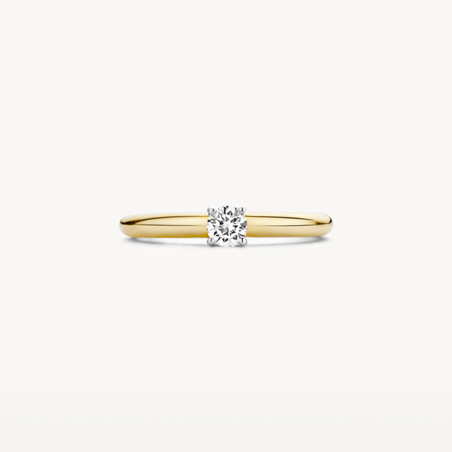 Ring 1067BZI - 14k Geel -en Witgoud met zirkonia