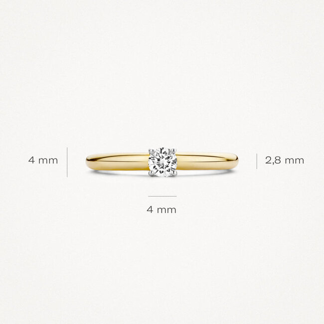Ring 1067BZI - 14k Geel -en Witgoud met zirkonia