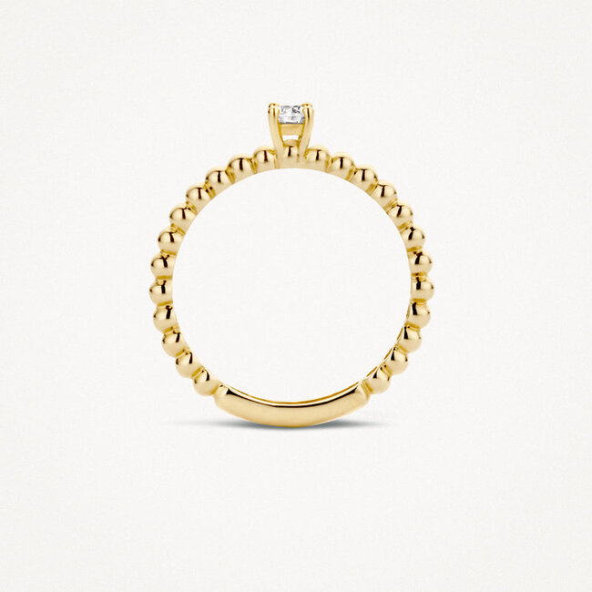 Ring 1111YZI - 14k Geelgoud met Zirkonia