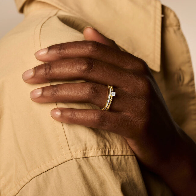 Ring 1111YZI - 14k Geelgoud met Zirkonia