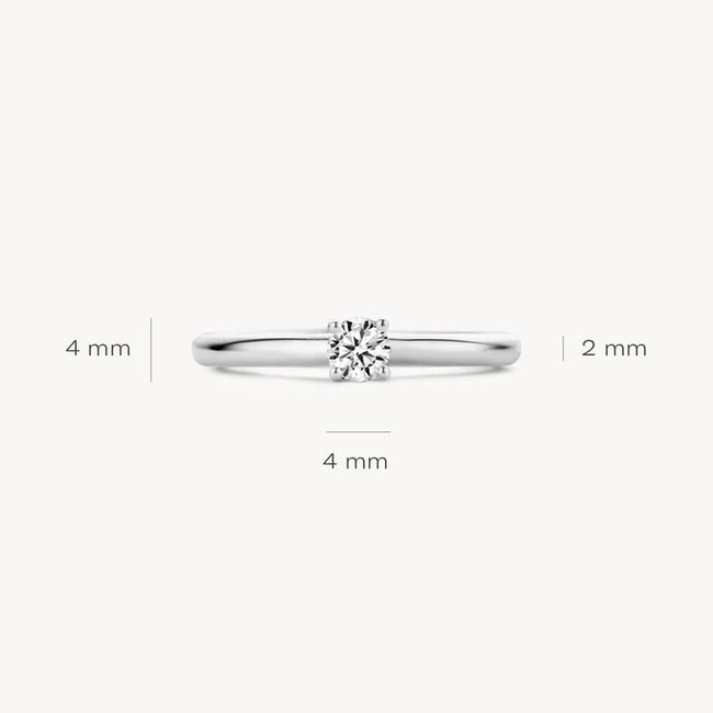 Ring 1132WZI - 14k Witgoud met Zirkonia