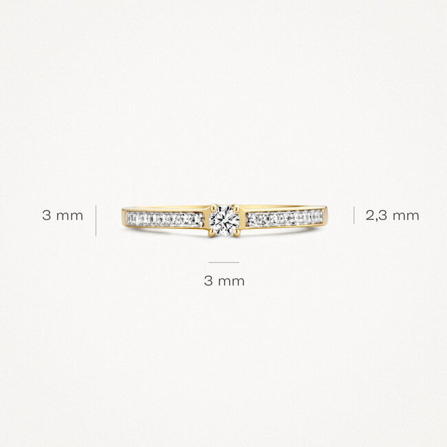Ring 1145BZI - 14k Geel goud met Zirkonia