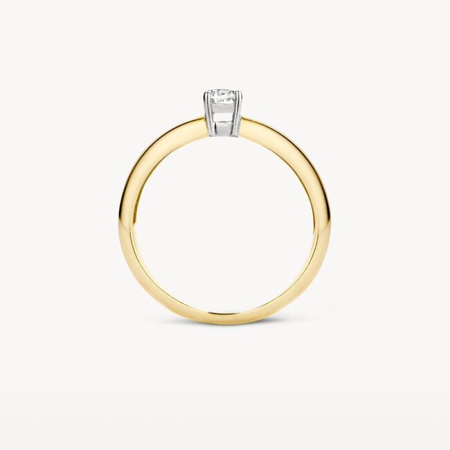 Ring 1155BZI - 14k Geel en Witgoud met Zirkonia