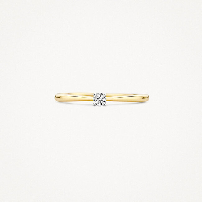 Ring 1186BZI - 14k Geel en Witgoud met Zirkonia