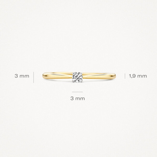 Ring 1186BZI - 14k Geel en Witgoud met Zirkonia