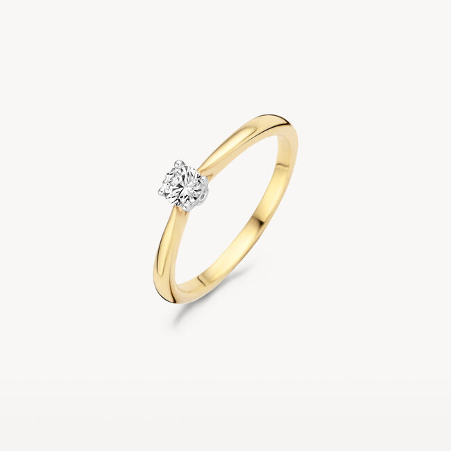 Ring 1187BZI - 14k Geel en Witgoud met Zirkonia