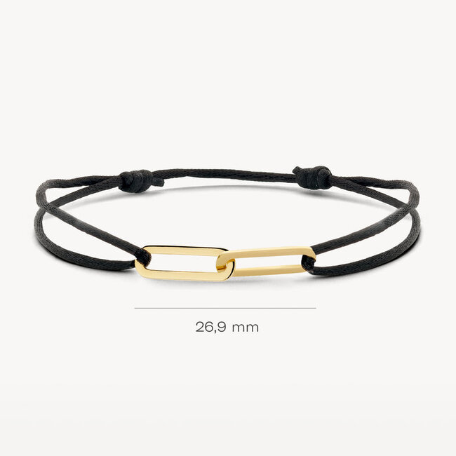 Armband 2216YGO - 14k Geel goud met zijdekoord