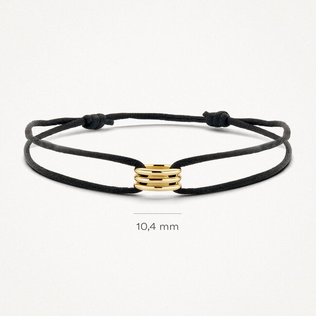 Armband 2215YGO - 14k Geel goud met zijdekoord