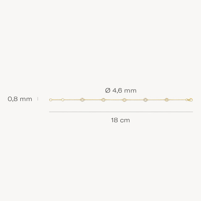 Armband 2200YZI - 14k Geelgoud met zirkonia