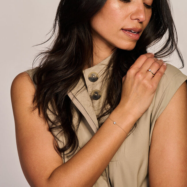 Armband 2166BZI - Geel en wit goud (14Krt.) met Zirconia